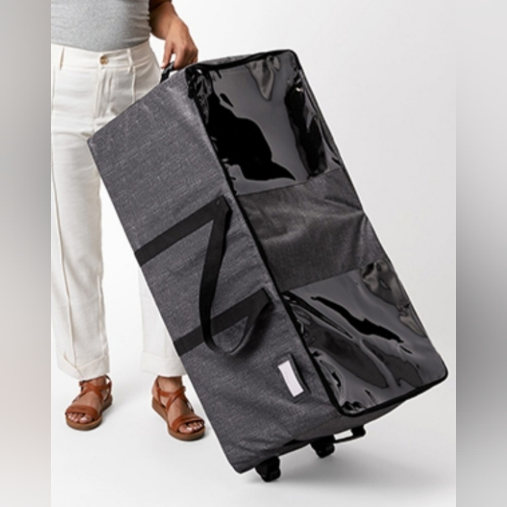 thirty-one gifts Stroll & Roll Storage Tote Charcoal Crosshatch